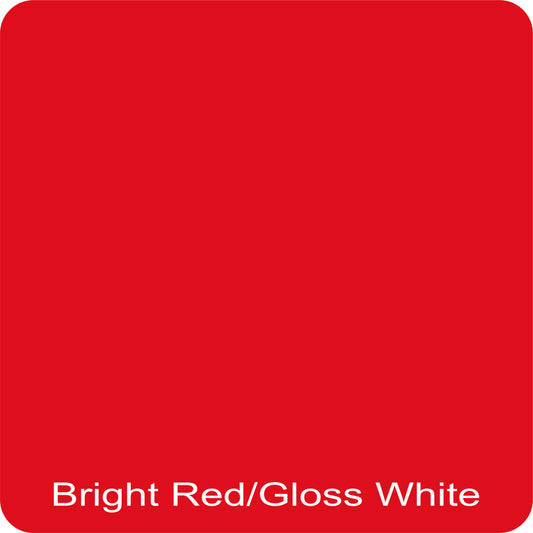 12" X 12" Bright Red / Gloss White Aluminum Sign Blank