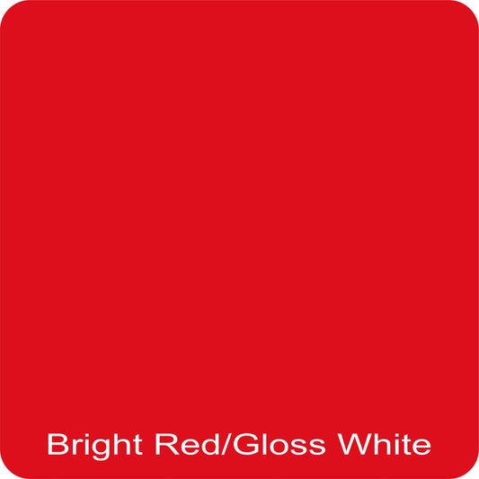 18" X 18" Bright Red / Gloss White Aluminum Sign Blank