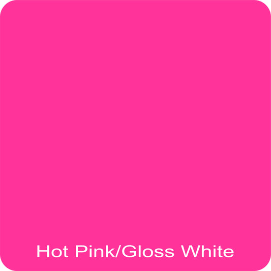 12" X 12" Hot Pink / Gloss White Aluminum Sign Blank