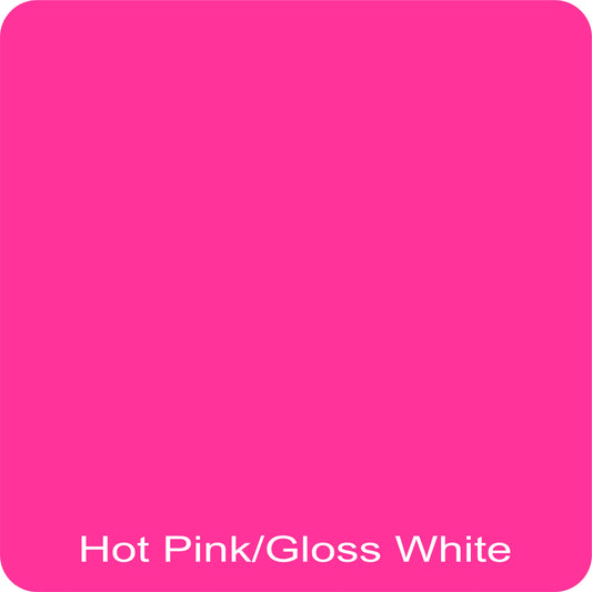 14" X 14" Hot Pink / Gloss White Aluminum Sign Blank