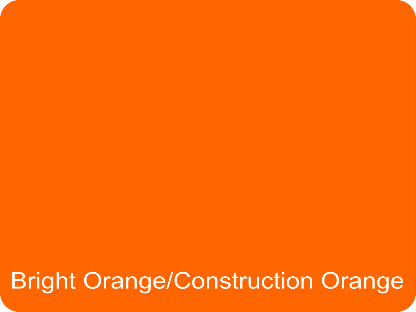 12" X 9" Bright Orange / Construction Orange Aluminum Sign Blank