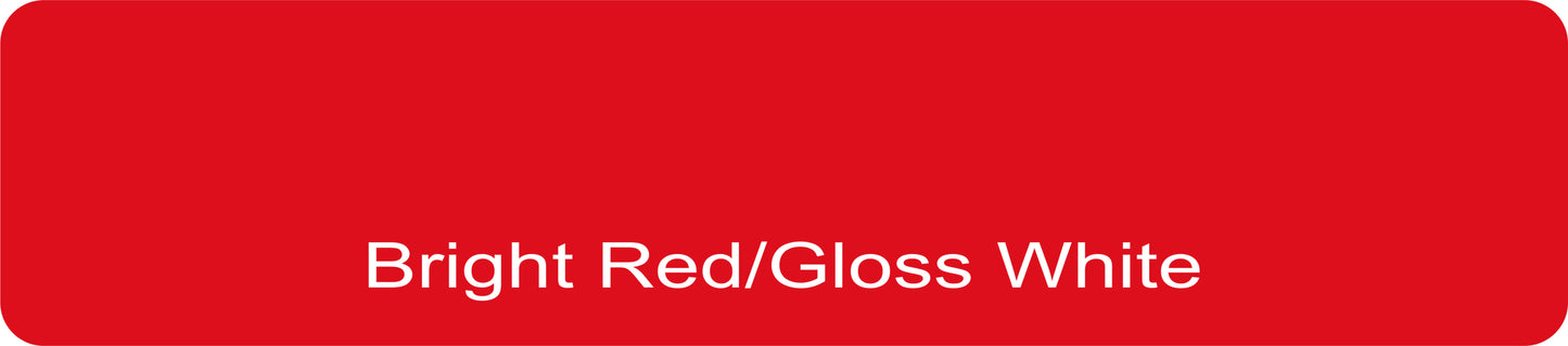 18" X 4" Bright Red / Gloss White Aluminum Sign Blank