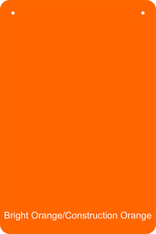 12" X 18" Bright Orange / Construction Orange Aluminum Sign Blank