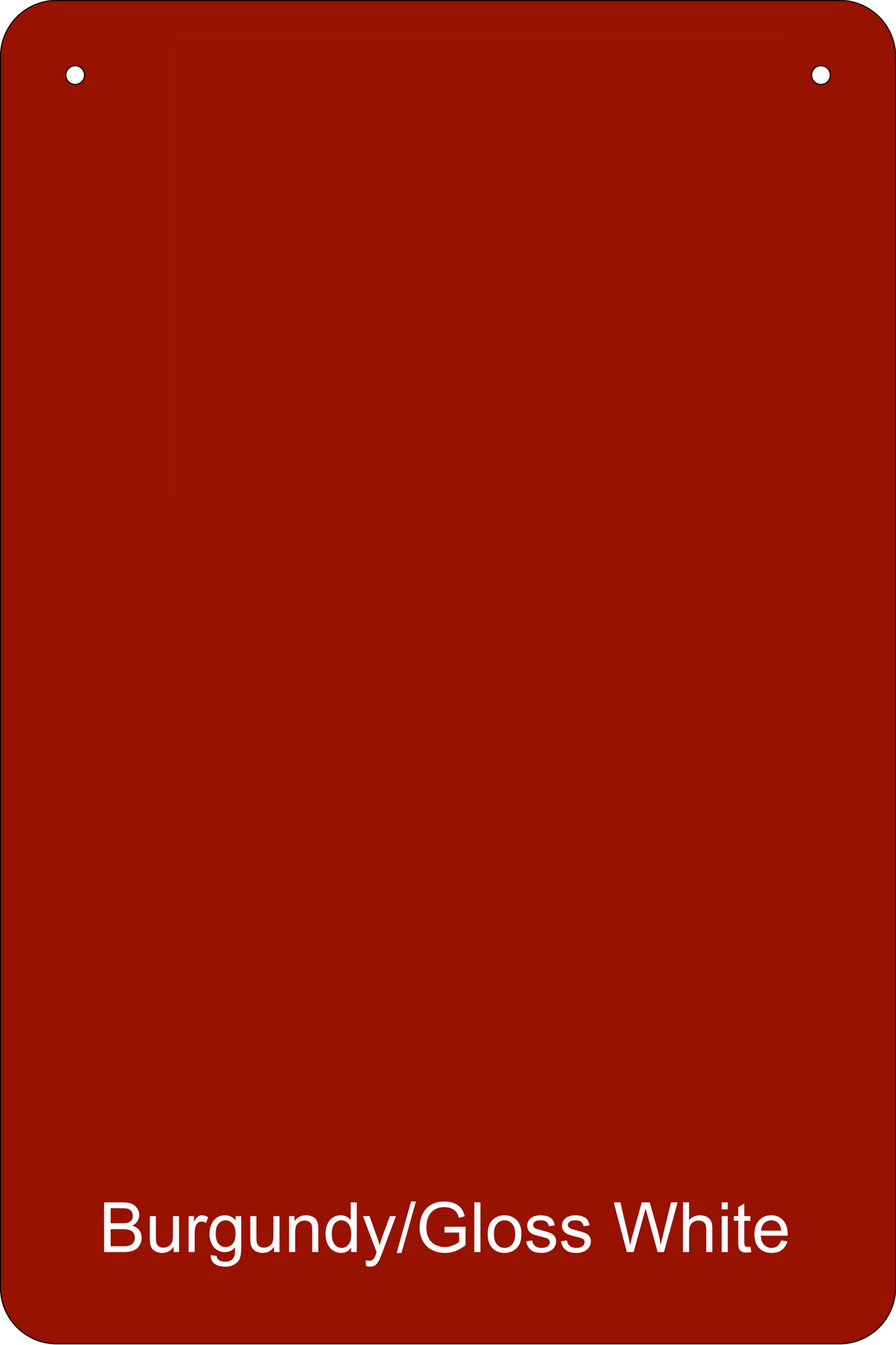 12" X 18" Burgundy / Gloss White Aluminum Sign Blank