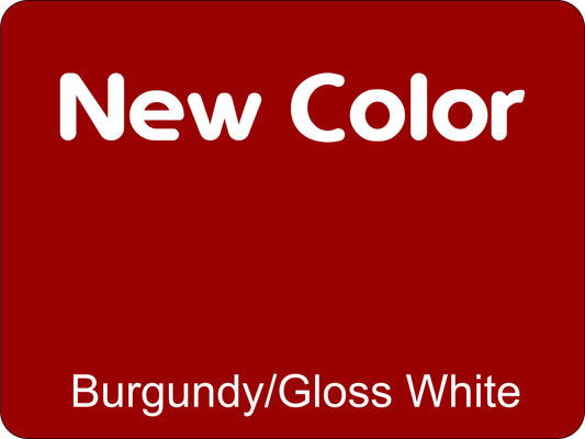 12" X 9" Burgundy / Gloss White Aluminum Sign Blank