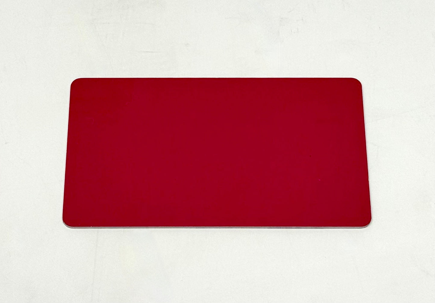 3.5" X 2" Burgundy/Gloss White Aluminum Business Card - 10 pack