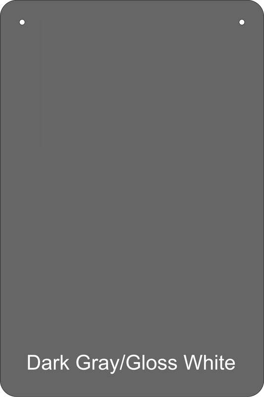 12" X 18" Dark Gray / Gloss White Aluminum Sign Blank