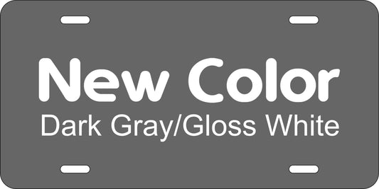 Dark Gray/Gloss White .040 Aluminum License Plate