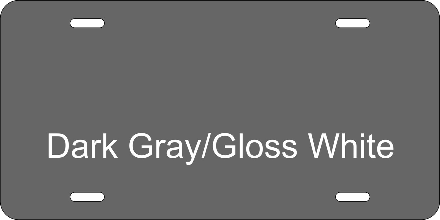 Dark Gray/Gloss White .040 Aluminum License Plate