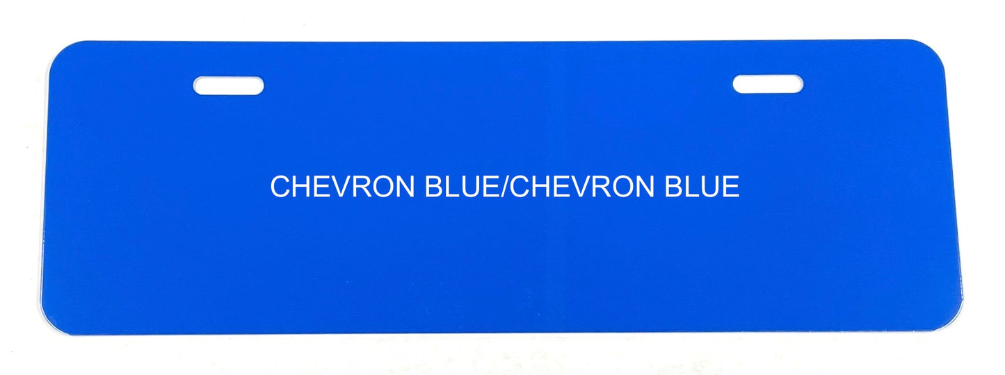 Chevron Blue/Chevron Blue .040 Aluminum Half License Plate