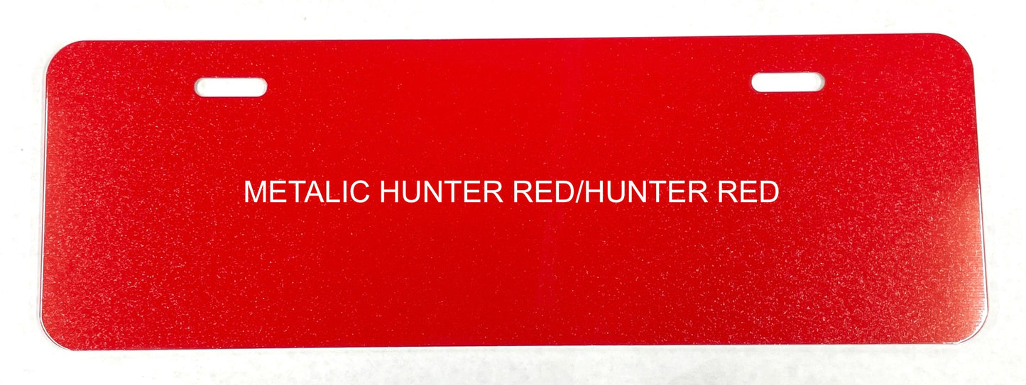 Metallic Hunter Red/Hunter Red .040 Aluminum Half License Plate