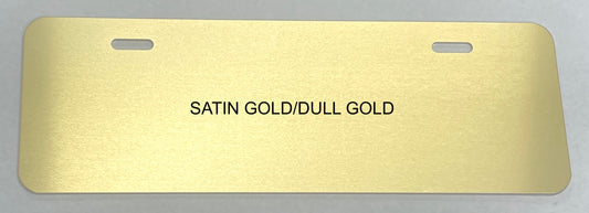 Satin Gold .040 Aluminum Half License Plate