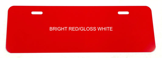 Bright Red/Gloss White .040 Aluminum Half License Plate