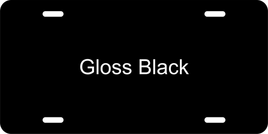 Gloss Black/Gloss Black .040 Aluminum License Plate