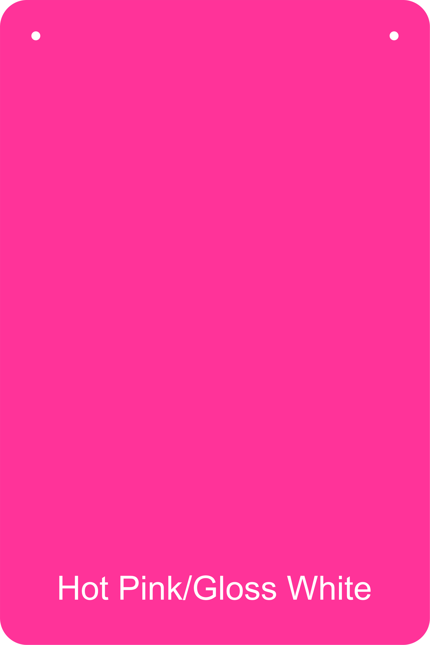 12" X 18" Hot Pink / Gloss White Aluminum Sign Blank