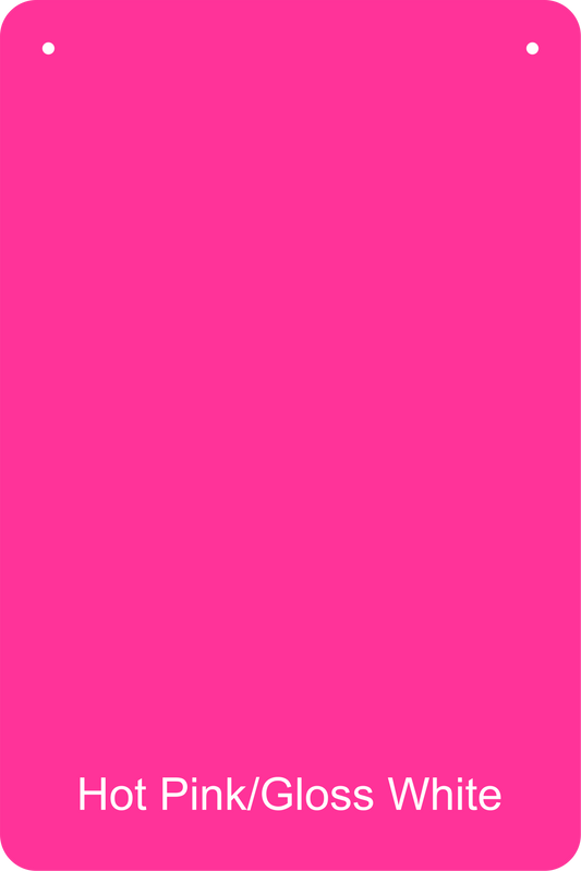 12" X 18" Hot Pink / Gloss White Aluminum Sign Blank