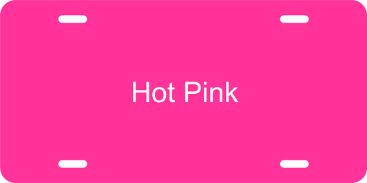 Hot Pink/Gloss White .040 Aluminum License Plate