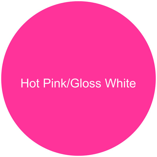 Hot Pink/Gloss White Round Aluminum Sign Blank