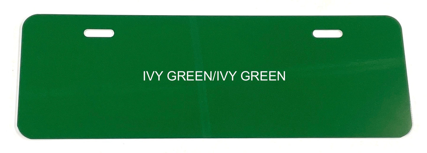 Ivy Green/Ivy Green .040 Aluminum Half License Plate
