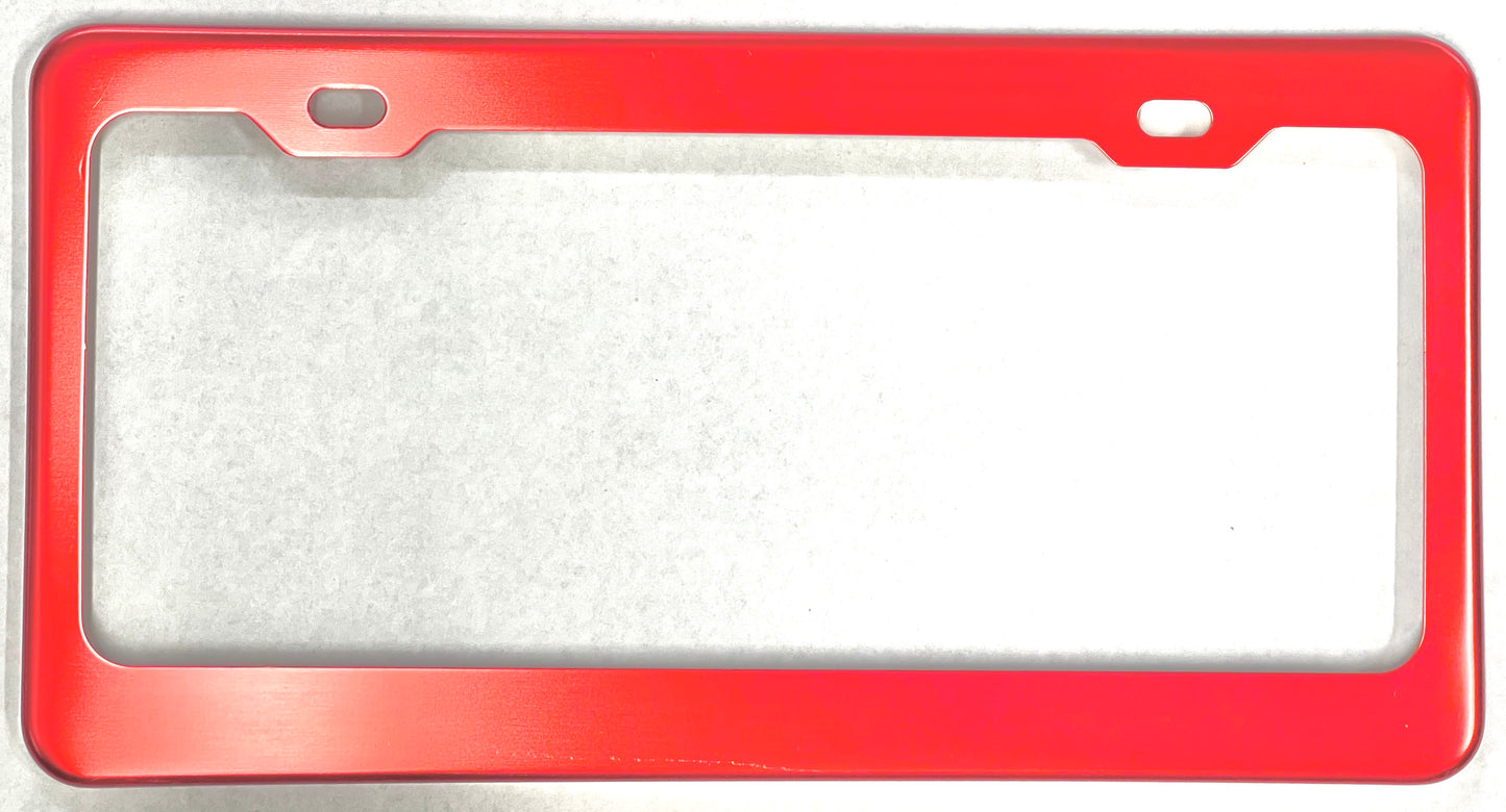Red Anodized Aluminum License Plate Frame