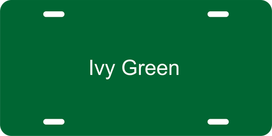 Ivy Green/Ivy Green .040 Aluminum License Plate