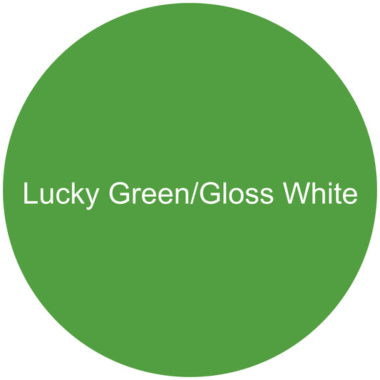 Lucky Green/Gloss White Round Aluminum Sign Blank