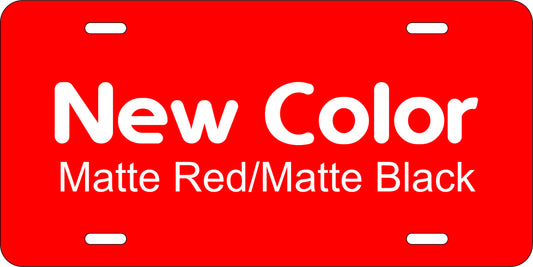 Matte Red/Matte Black .040 Aluminum License Plate
