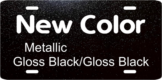 Metallic Gloss Black/Gloss Black .040 Aluminum License Plate
