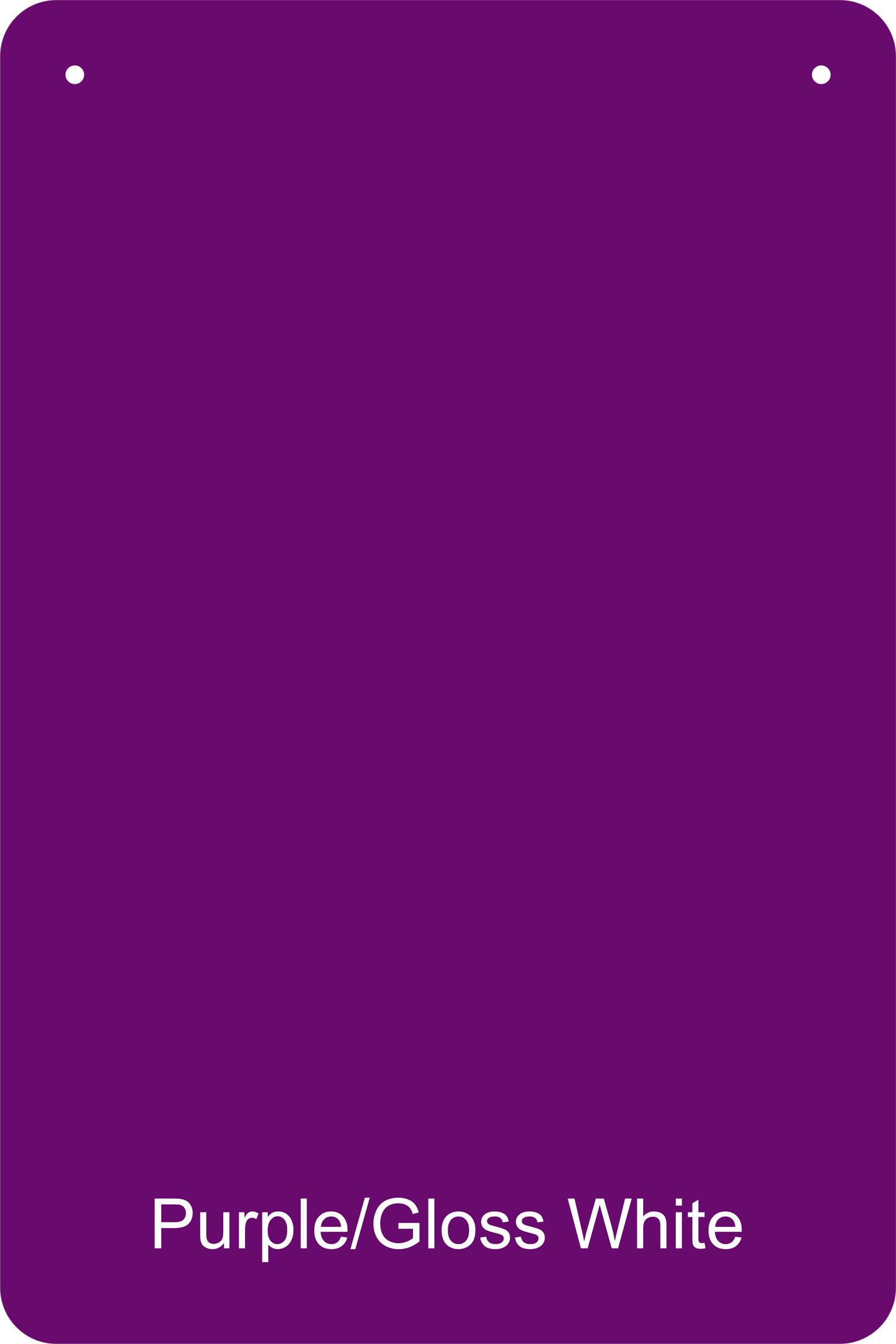 12" X 18" Purple / Gloss White Aluminum Sign Blank