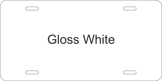 Gloss White/Gloss White .040 Aluminum License Plate