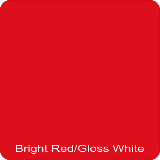 14" X 14" Bright Red / Gloss White Aluminum Sign Blank