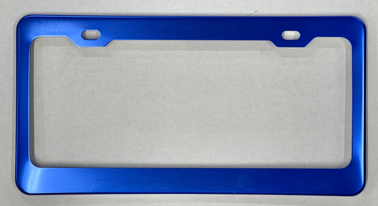 Blue Anodized  Aluminum License Plate Frame