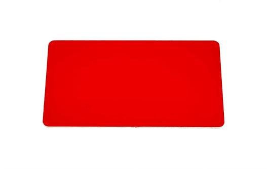 3.5" X 2" Bright Red/Gloss White Aluminum Business Card - 10 pack