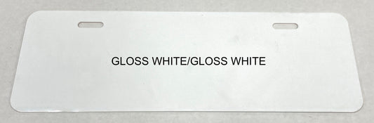 Gloss White/Gloss White .040 Aluminum Half License Plate