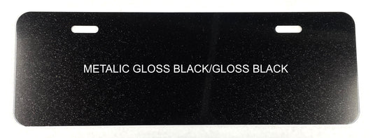 Metallic Gloss Black/Gloss Black .040 Aluminum Half License Plate