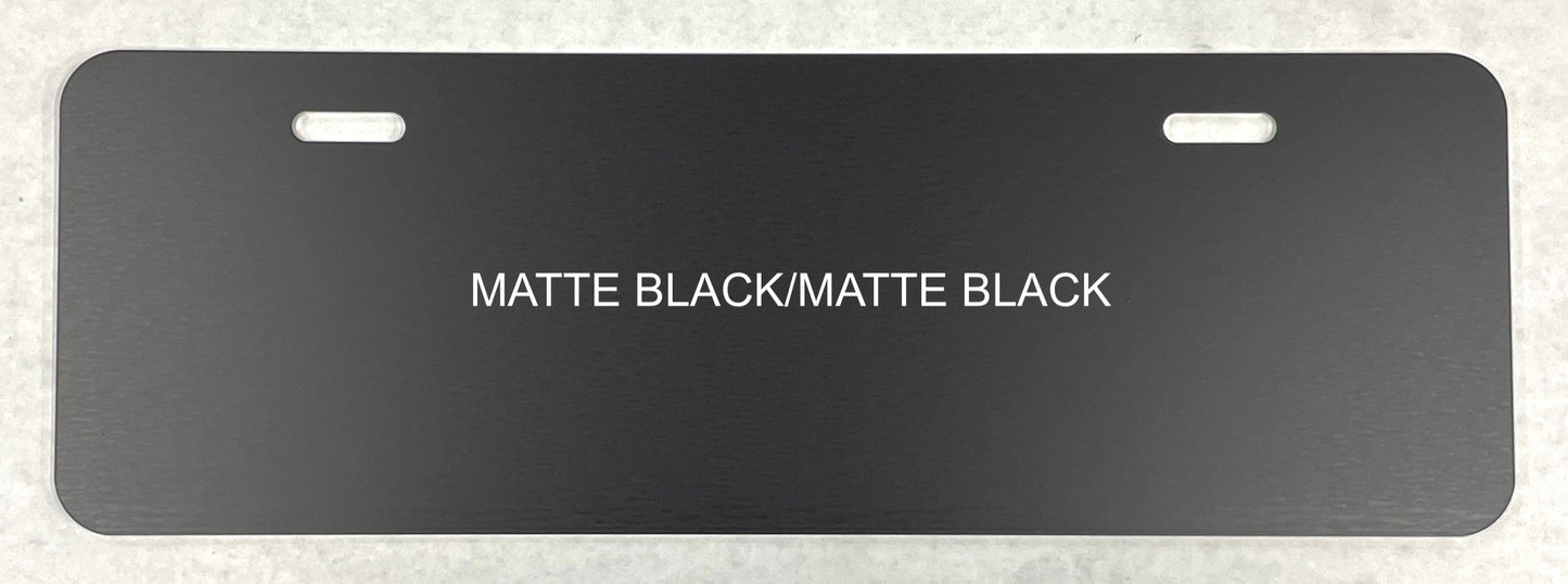 Matte Black/Matte Black .040 Aluminum Half License Plate