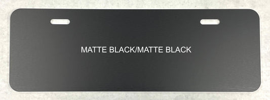 Matte Black/Matte Black .040 Aluminum Half License Plate