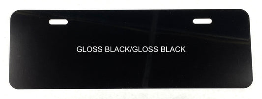 Gloss Black/Gloss Black .040 Aluminum Half License Plate