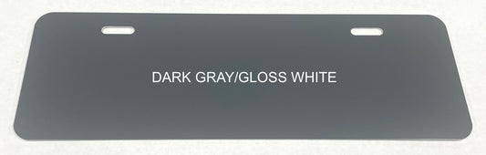 Dark Gray/Gloss White .040 Aluminum Half License Plate