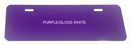 Purple/Gloss White .040 Aluminum Half License Plate