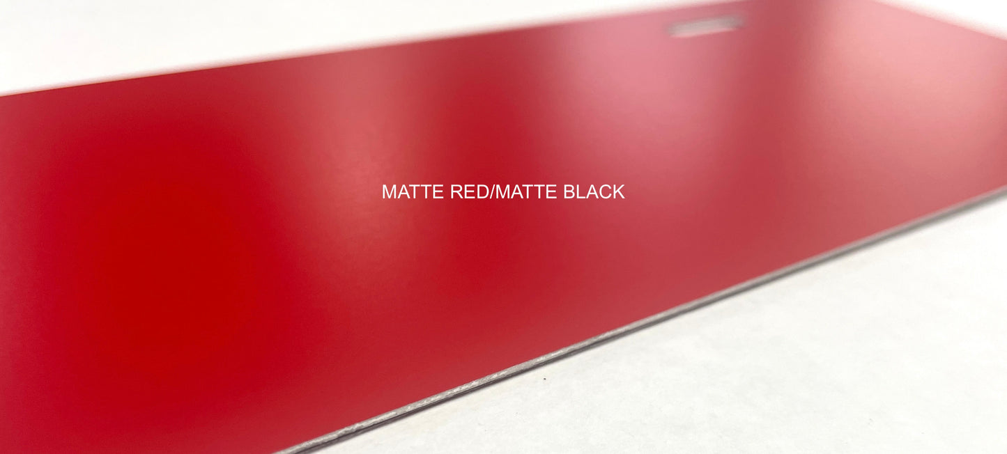 Matte Red/Matte Black .040 Aluminum Half License Plate