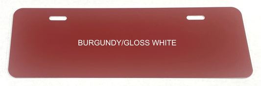 Burgundy/Gloss White .040 Aluminum Half License Plate