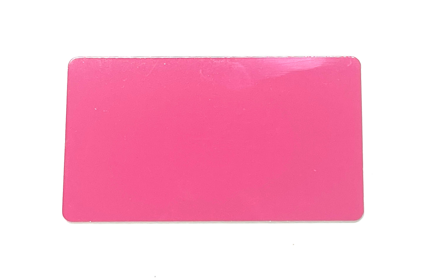 3.5" X 2" Hot Pink/Gloss White Aluminum Business Card - 10 pack