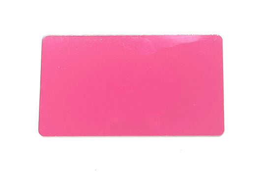 3.5" X 2" Hot Pink/Gloss White Aluminum Business Card - 10 pack