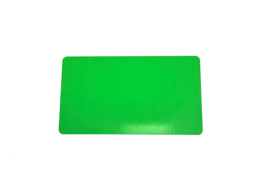 3.5" X 2" Lucky Green/Gloss White Aluminum Business Card - 10 pack