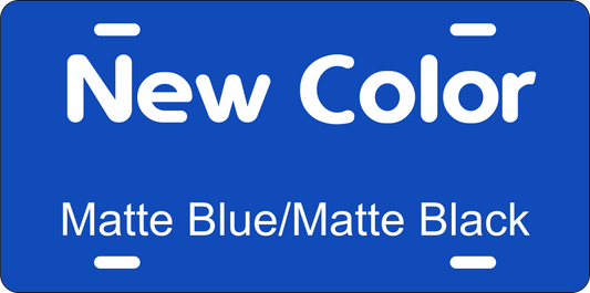 Matte Blue/Matte Black .040 Aluminum License Plate