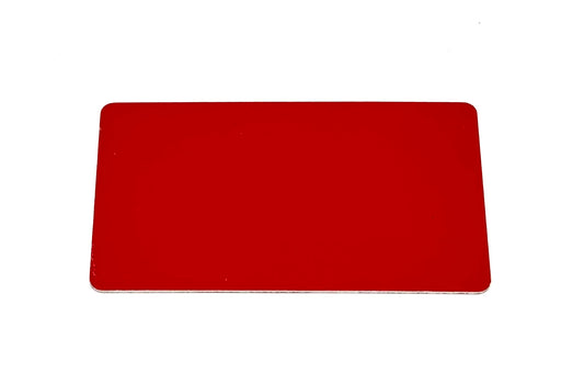 3.5" X 2" Matte Red/Matte Black Aluminum Business Card - 10 pack