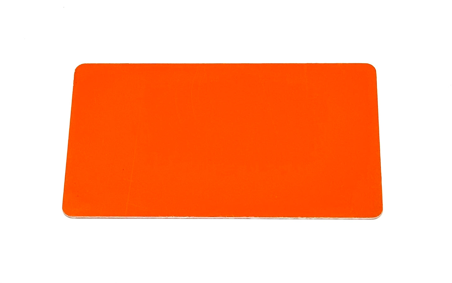 3.5" X 2" Bright Orange / Construction Orange Aluminum Business Card - 10 pack