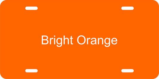 Bright Orange/Construction Orange .040 Aluminum License Plate