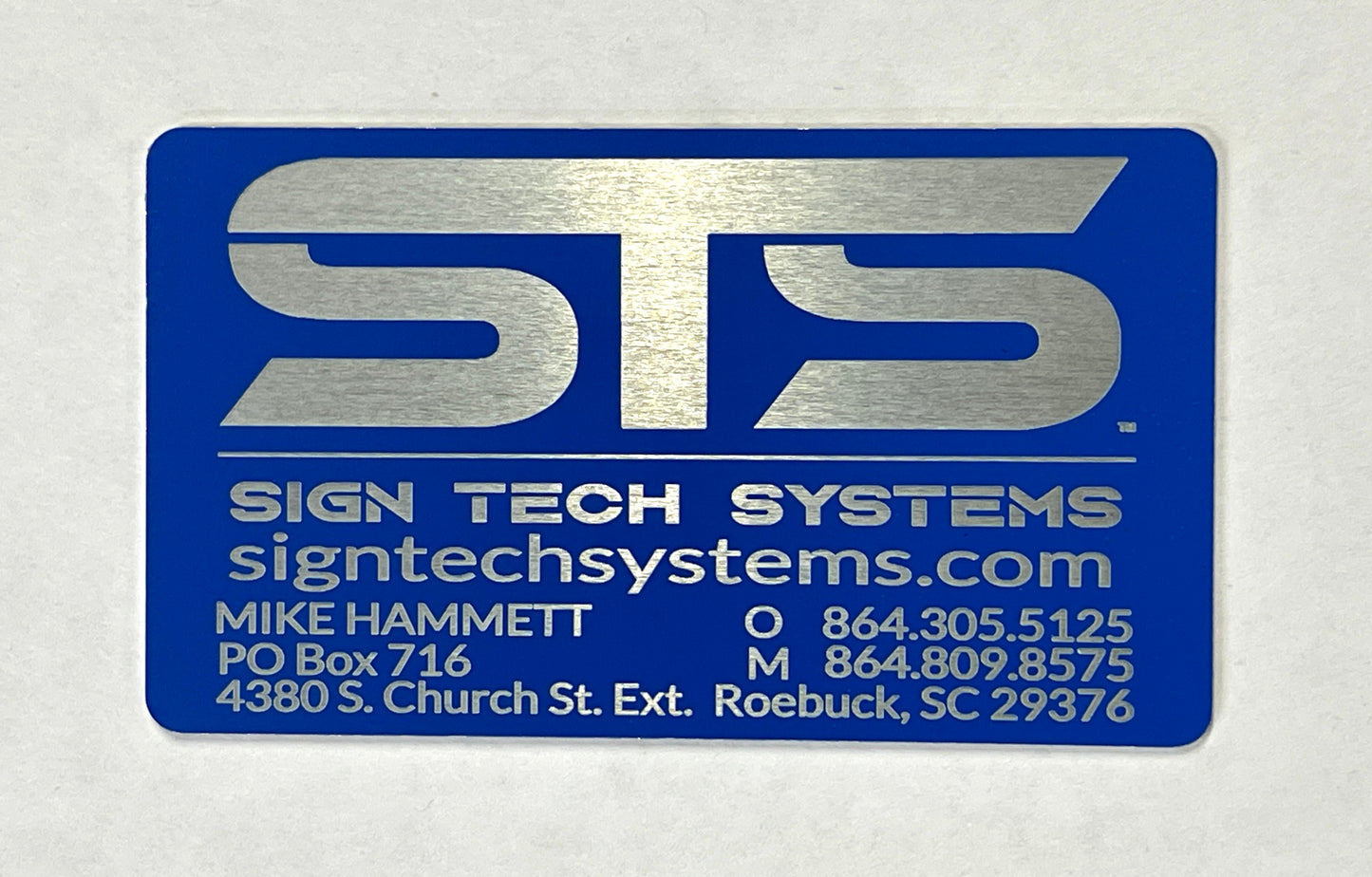 3.5" X 2" Matte Blue/Matte Black Aluminum Business Card - 10 pack